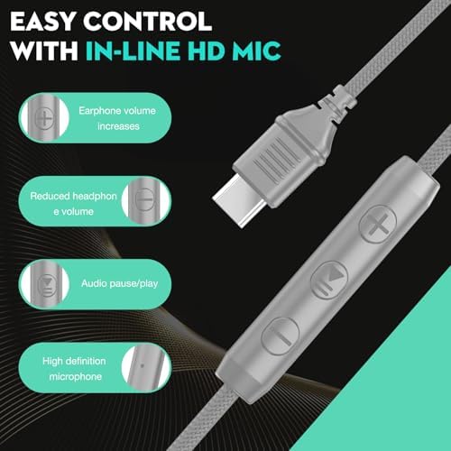 Ultimate USB C Over-Ear Headphones with Enhanced Noise Isolation and Built-In Microphone – Superior Stereo Audio for i Phone 15/16 Pro, Laptops, and Tablets – Perfect Travel Buddy in Striking Blue/Black Finish