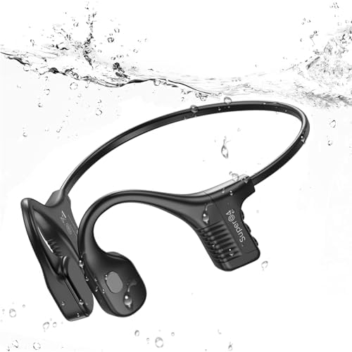 Unleash Your Underwater Soundtrack: Advanced Bluetooth 5.3 Bone Conduction Headphones with IP68 Waterproof Rating and 32 GB MP3 Player – Ultra-Light Open Ear Design for 12-Hour Playtime, Ideal for Swimming and Safety Enthusiasts