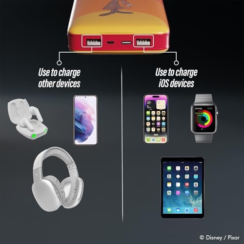 Disney Pixar Inside Out 2 10,000 m Ah Power Bank – Universal Portable Charger for All USB Devices – Quick Charge Battery Pack Gift for Kids, Teens, Men & Women – Fun and Functional Accessory for On-the-Go Power Solutions