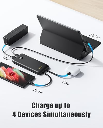 Dual Portable Charger Set – 10,000 m Ah Power Banks for Fast Charging, Includes Cords for i Phone, Galaxy S24/S23, Pixel & More – Perfect for Sharing & Travel Convenience with 15 W Quick Charge Technology