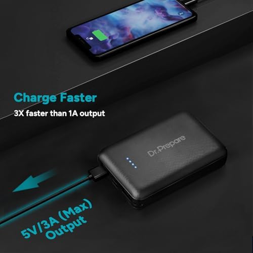 DR.PREPARE Ultra-Compact 10,000 m Ah Heated Vest Battery Pack – Dual USB & Type-C Fast Charging Power Bank for Jackets, Eye Masks, Smartphones, and Tablets – Stay Warm & Connected Anywhere!
