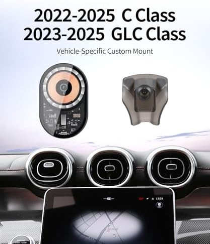 Premium Wireless Charging Car Phone Holder for Mercedes Benz GLC & C Class (2022-2025) – 360° Adjustable Mount with Mag Safe Compatibility – Stylish & Safe Navigation Solution for the Modern Driver