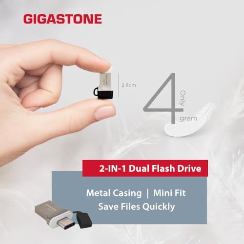 GIGASTONE Z30 128 GB Flash Drive 5-Pack – Ultra-Fast USB 3.2 Gen 1 with 100 MB/s Speed, Sleek Carbon Fiber Finish, Push-Pull Design, Keychain-Compatible for Effortless Data Transfer & Backup Across PC, Mac, TV, & Car Devices