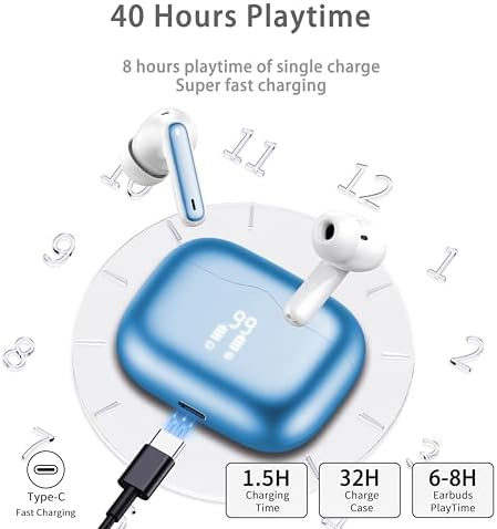 Elevate Your Sound Experience with Next-Gen Bluetooth 5.4 Wireless Earbuds – Premium Hi-Fi Audio Quality, 40-Hour Battery Life, and Advanced 4-Microphone Noise Cancellation for Crystal-Clear Calls – Rugged IP7 Waterproof Design in Sleek Dark Grey for Stylish Durability