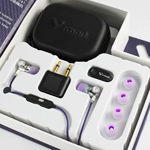 Elevate Your Sound Experience with Ergonomic Comfort Fit In-Ear Earphones – Lightweight & Stylish with Built-In Microphone for Seamless Control, Rich Warm Bass, Perfect for On-the-Go Listening, 3.5 mm Connector, EP101 White Purple, Compatible with All Devices