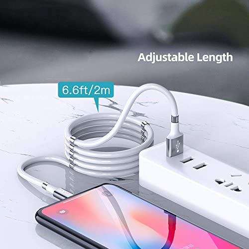 Revolutionary Magnetic Charging Cable 3 FT – Ultra-Fast MFi Certified Lightning Connection for i Phone & i Pad – Durable Nano Data Sync 2-Pack – Effortless Alignment for Seamless Charging at Home or On-the-Go – Compatible with All i Phone Models from 5 to 14 Pro Max – Protects Charging Ports from Wear and Tear