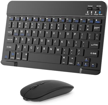 Sleek Wireless Keyboard and Mouse Combo – Rechargeable Bluetooth & 2.4 GHz USB for i Pad, Smartphone, PC & Laptop – Ergonomic Design for Ultimate Comfort in White – Elevate Your Workspace Efficiency!