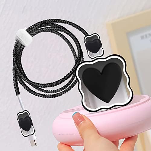 Charming Kawaii Waves DIY Cable Protector for i Phone Chargers – 3 D Love Heart Design, Durable Data Cable Saver for i Phone 11, 12, 13, 14, Pro Max, XS, XR, X, 7, 8 Plus – Lightweight & Easy to Install for Enhanced Charging Experience – Perfect i Phone Charger Accessory to Prevent Fraying and Damage
