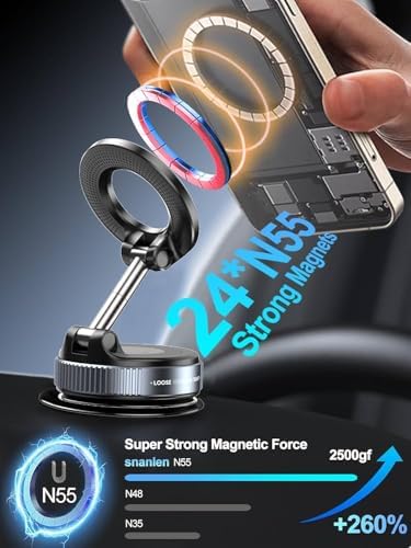 Transform Your Mobile Experience with the Premium Maglock 360° Suction Phone Holder – Ultra-Stable Magnetic Mount for i Phone 16 Pro Max & Android Devices – Ideal for Hands-Free Use in Cars, Gyms, Mirrors, and Showers – Unrivaled Flexibility and Security for Today’s Active Lifestyles