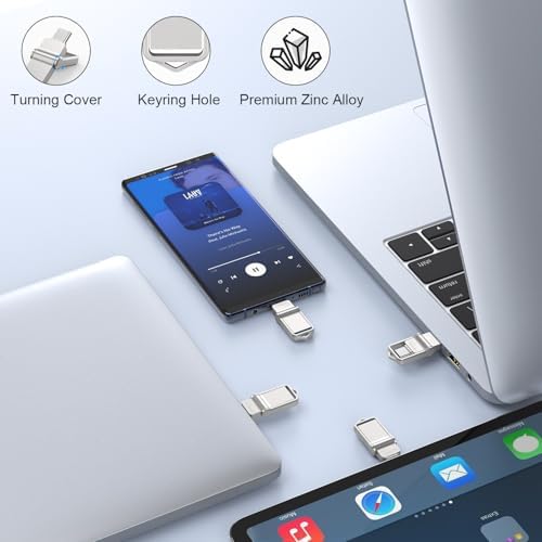 TOPESEL 128 GB Waterproof USB C Flash Drive – Dual USB 3.0 A & Type C Thumb Drive for Seamless Data Transfer on Computer, Mac, Smartphone & Tablet – Compact, Durable OTG Storage Solution for Professionals and Students