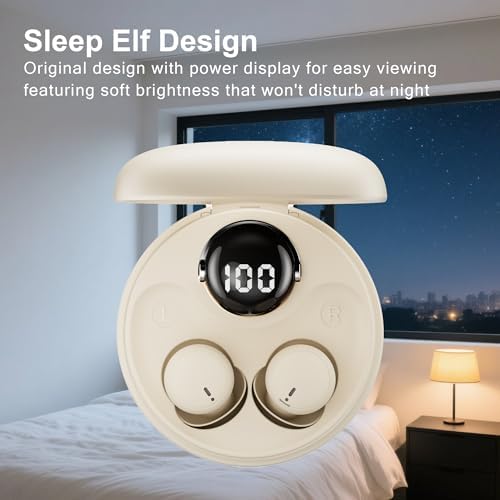 Revolutionize Your Rest with Ultra-Comfort Mini Invisible Bluetooth 5.4 Earbuds for Side Sleepers – Perfectly Crafted for Small Ears, Ensuring Uninterrupted Sleep and Active Lifestyles in Elegant Beige – Ideal for Travel, Exercise, and Serene Nights with Premium Sound Quality