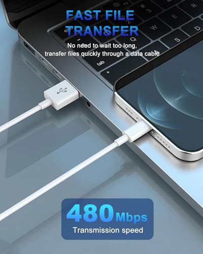 Ultimate i Phone Charger 2 Pack – MFi Certified Lightning to USB Cables (6 FT & 3 FT) for Rapid Charging | Durable, Tangle-Free Design Perfect for Home, Office, and Travel | Compatible with i Phone 14, 13, 12, 11 Pro, and More