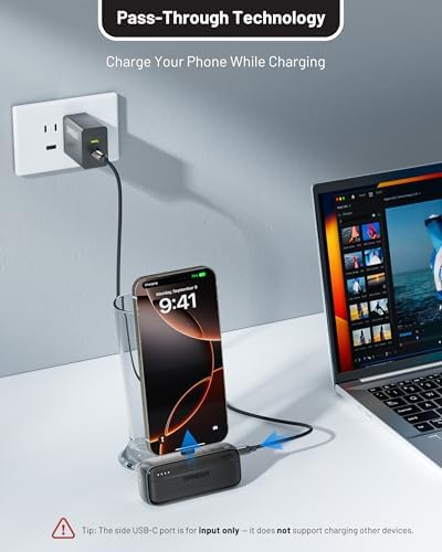 Ultra-Compact 5000 m Ah Power Bank with Integrated USB-C Connector – Sleek Mini Portable Charger for i Phone 16 Pro/15 Series, Samsung S22/S23, i Pad Pro/Air, Air Pods & More – Fast Charging Solution for On-the-Go Lifestyle