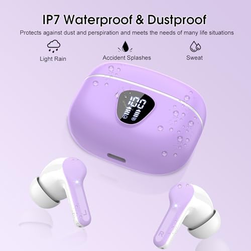 Elevate Your Sound Experience with Premium Wireless Earbuds – Advanced Bluetooth 5.4, Hi-Fi Stereo Audio, and ENC Noise Cancellation for Crystal-Clear Calls, IP7 Waterproof Design for Active Lifestyles, 48-Hour Playtime with LED Battery Display, Chic Rose Gold Finish for Everyday Elegance in Sports and Leisure
