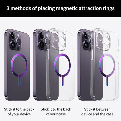 Mag Safe Sticker 2 Pack – Universal Magnetic Charging Ring for i Phone & Galaxy Devices – Elegant Mirror Blue Design for Enhanced Fast Charging – Effortless Wireless Compatibility for Busy Lifestyles – Durable, Lightweight, Residue-Free Application