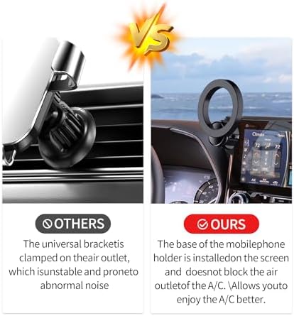 Car Phone Holder for Toyota Highlander 2020-2025 Accessories 8-Inch Screen Fixed Clip, 360° Rotation Phone Mount Compatible with MagSafe,Cell Phone Holder That Does Not Affect Air Vent – Enhanced Compatibility and Speed