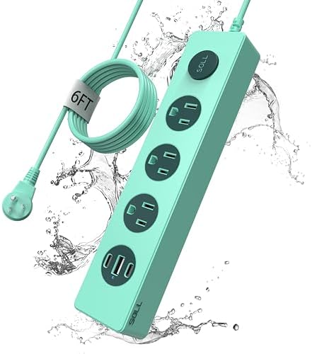 Ultimate IPX9 Weatherproof Outdoor Power Strip with 3 Outlets & 3 USB Ports (2 USB-C) – 5.18 FT Heavy-Duty Extension Cord for Versatile Power Solutions in Garden, Bathroom, Kitchen, Garage, and Office – Reliable Surge Protection & Fast Charging for All Devices