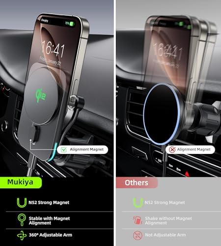 Effortless Charging on the Road: Qi2-Certified 15 W Mag Safe Car Charger Mount for i Phone 16/15/14/13/12 Pro Max Plus & Galaxy S25 – Secure Magnetic Holder for Fast, Reliable Performance and Enhanced Compatibility