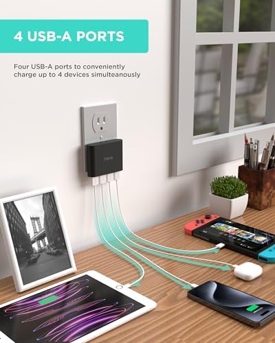 i Home 2-Port USB Wall Charger – Compact Dual Port AC Adapter for Rapid Device Charging – Flat Design for Travel & Home Use – Enhanced Compatibility with Smartphones & Tablets – Safe, High-Speed Charging Solution