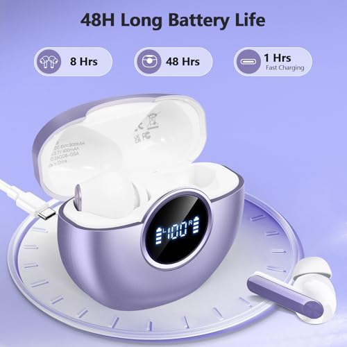 Next-Gen Wireless Earbuds 2025: Bluetooth 5.4 Technology for Ultra-Fast Connectivity, Immersive 3 D Stereo Sound, Advanced ENC Noise Cancellation, and 48-Hour Playtime – IPX7 Waterproof Design for Active Lifestyles, LED Battery Indicator, Universal Compatibility for Effortless Pairing – Redefine Your Sound Experience Today!