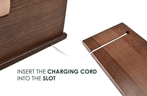 TESLYAR Wood Phone Docking Station for Men – Desktop or Nightstand Organizer – Birthday Gifts for Men, Dad – Anniversary Idea from Wife – Key Holder, Stand Wallet, Watch & Essentials (Antique Brown) – Enhanced Compatibility and Speed