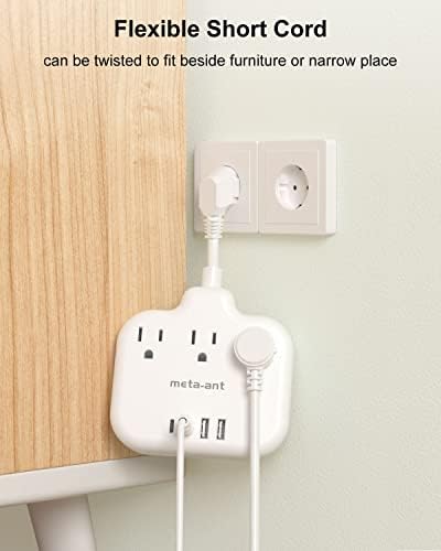 Ultimate Universal Travel Plug Adapter with PD30 W Fast Charging Hub – 3 Multi-Port Connectivity for International Travel, Featuring Dual USB-C & USB-A Outputs, 3 ft Extension Cord for Effortless Power in EU, US, UK, France & Spain – Perfect Solution for Global Adventurers Seeking Reliable Charging Options