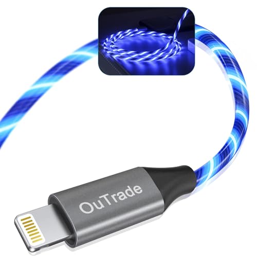Vibrant LED i Phone Charger Cable | MFi Certified Lightning Cable for Fast, Reliable Charging | 6 ft Multicolored Glow Cable Compatible with i Phone 12, 11 Pro Max, XR, X, SE, 8 Plus, i Pad, i Pod | Stylish Power Solution for On-the-Go Charging