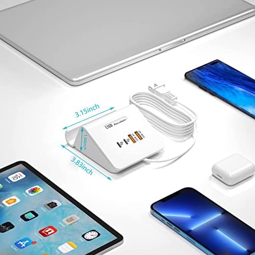 VHBW 35 W 6-Port USB C Charging Hub – Innovative Multi-Device Fast Charging Station with 3 USB-C & 3 USB-A Ports – Optimal Compatibility for i Phone 14/13/12 & Samsung Galaxy S23/S22/S21 – Smart Power Distribution for Rapid Charging Efficiency