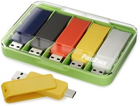 Versatile 64 GB Type C & USB A Dual Connector Flash Drive – High-Speed USB 3.0 Memory Stick Pack of 5 for Effortless File Transfers and Storage Solutions