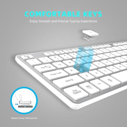 Experience Ultimate Comfort with the BFRIENDit Ultra-Quiet Wireless Keyboard – Sleek 2.4 GHz Connection for Mac & Windows, Slim Chocolate Key Design for Effortless Typing and Enhanced Productivity, Perfect for Home, Office, and Smart TV Use – Effortless Connectivity Meets Stylish Functionality