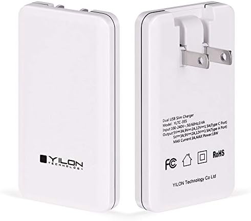 YILON Ultra-Slim 18 W Fast Plug Charger – Portable Dual-Port USB-C & QC3.0 Wall Adapter for Quick Charging i Phone X/11/12 Pro Max, Air Pods, Galaxy, i Pad Pro – Enhanced Safety & Travel Efficiency