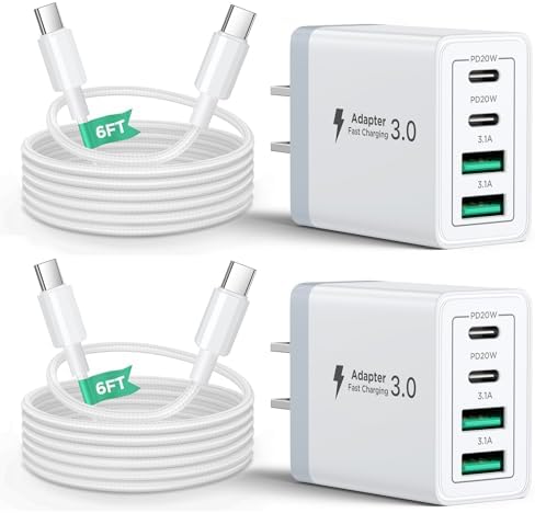 Aiminu 40 W 4-Port USB C Wall Charger Block 3-Pack – Efficient PD Fast Charging Solution for i Phone 15/14/13/12/11/Pro Max, i Pad & Android Devices – Ideal for Home, Travel, and Multi-Device Power Needs