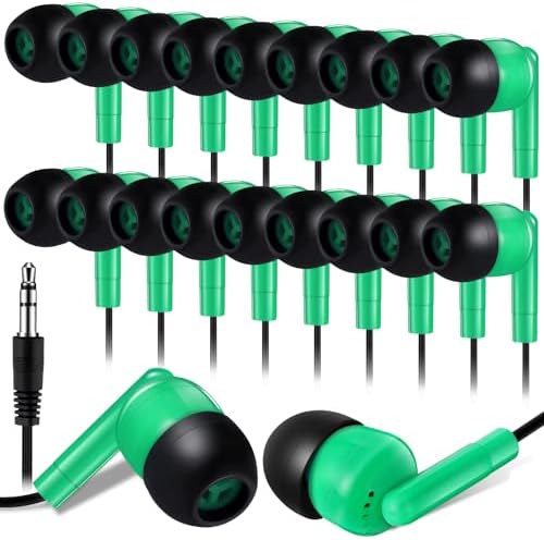 Kanayu 100 Pack Classroom-Ready Wired Earbuds – High-Quality 3.5 mm Jack Earphones for Enhanced Student Learning, Individually Packaged for Quick Distribution, Lightweight Comfort for Focused Educational Experiences