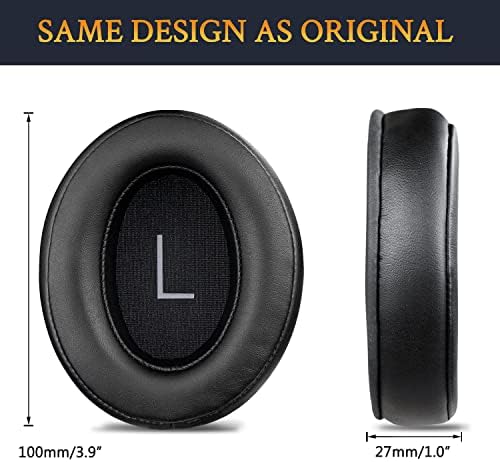 Premium SOULWIT Replacement Earpads for Sennheiser Momentum 3 Wireless Noise Cancelling Headphones – Soft Protein Leather & Memory Foam Cushions for Ultimate Comfort and Noise Isolation, Quick Installation, Sleek Black Design, Compatible Accessories for Enhanced Audio Experience