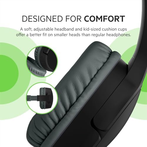 Belkin Sound Form Mini Kids Wireless Bluetooth Headphones – Safe 85 d B Volume Control, 30-Hour Playtime, Built-In Microphone – Lightweight On-Ear Style for i Phone, i Pad, Fire Tablet & More – Ideal for Learning, Entertainment & Safe Listening