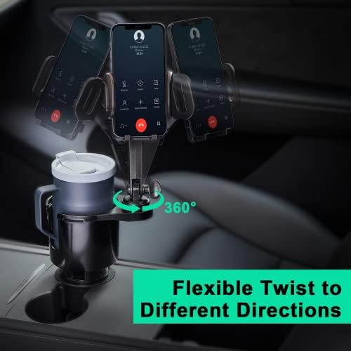 Revolutionize Your Driving with the This Hill Adjustable Car Cup Holder Expander and 360° Rotating Phone Mount – Universal Fit for All Smartphones, Including i Phones, for Ultimate Navigation and Connectivity Safety