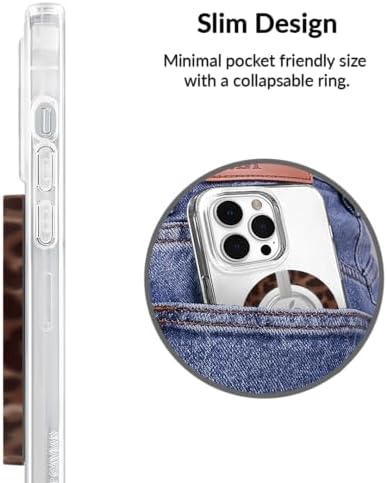 Transform Your i Phone 16, 15, 14, 13, 12 with VELVET CAVIAR’s Amethyst Purple Leopard Mag Safe-Compatible Grip – Stylish Magnetic Ring Holder & Adjustable Stand for Effortless Hands-Free Viewing, Secure Texting, and Enhanced Usability – Elevate Your Mobile Experience with Durable, Lightweight, and Customizable Accessory