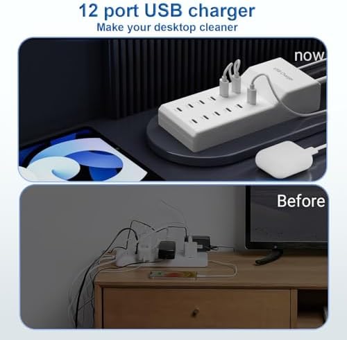 50 W High-Speed USB Charging Station with 12 Type-C Ports – Ultimate Multi-Device Power Hub for i Phone 13/14/15/16, Tablets, Smartwatches, and More – Fast, Efficient, and Safe Charging Solution for Home, Office, and Travel