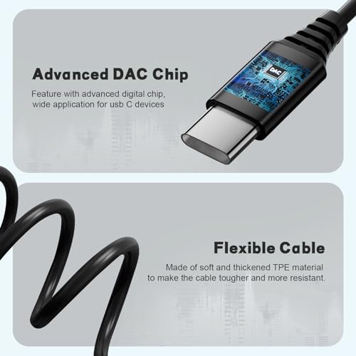 Ultimate USB C Wired Headphones for Samsung Galaxy S25/S24/S23/S22 Ultra, i Phone 15/16 Pro Max & Google Pixel 9 Pro 8 a – High-Fidelity Noise-Cancelling Earbuds with Built-in Mic, Volume Control & Ergonomic Comfort – Experience Unmatched Audio Clarity in Striking Blue