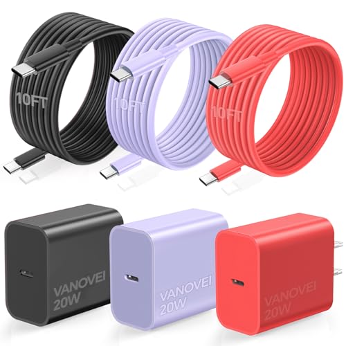 Ultra-Fast USB-C Wall Charger Duo for i Phone 16/15 – Includes Two 10 FT Type C Cables for Maximum Convenience and Versatile Device Compatibility – Ideal for S24 Ultra – Built-In Safety Features and Robust Design for Everyday Use