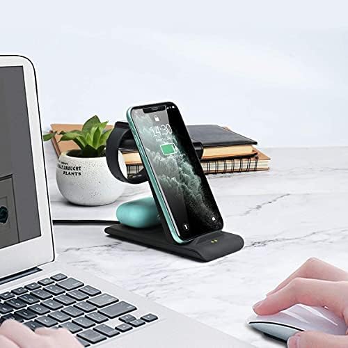 HATALKIN Advanced 3-in-1 Wireless Charging Hub: Ultimate Power Station for Apple Watch, i Phone 16/15/14/13/12 Pro Max/X/XS, and Air Pods Pro – Rapid Intelligent Charging in a Modern, Space-Saving Design for Effortless Home and Office Efficiency