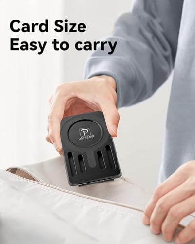 OATSBASF Magnetic Phone Stand Compatible with Magsafe, Foldable Aluminum Phone Holder for Desk Compatible with iPhone 16/15/14/13/12 Series and Magnetic Case, Black, Bi-fold – Enhanced Compatibility and Speed