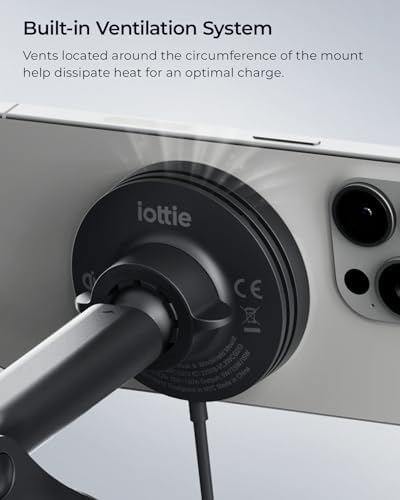 i Ottie Velox Magnetic Wireless Car Mount for Mag Safe i Phones 12-15 Series – Fast Charging, 360-Degree Rotation & Sleek Design for Ultimate Driving Convenience