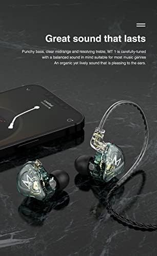 FEDAI TRN MT1 High-Fidelity In-Ear Monitor Earbuds – Premium 10 mm Dynamic Driver Technology, Detachable Cable for Customization, Built-in Microphone for Effortless Calls, Sleek Black Design for Audiophiles and Everyday Use – Unmatched Sound Quality and Versatile Device Compatibility