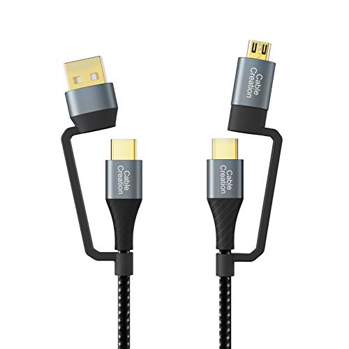 Ultimate 4-in-1 USB C Charger Cable – 6.6 FT Multi-Device Fast Charging & Data Transfer Cable with Power Delivery (PD) 3 A, Compatible with Mac Book Pro, i Pad, Galaxy S23/S23+/S22 & More – Enhanced Durability & Speed for On-the-Go Convenience