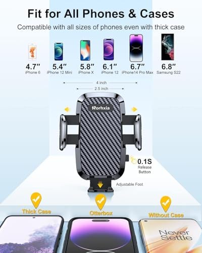 3-in-1 Phone Holders for Your Car [2025 Most Stable and Flexible Suction Cup] Vent Dashboard Windshield Cell Phone Car Mount Fit for iPhone, Samsung, All Phone – Enhanced Compatibility and Speed