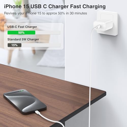 Elevate Your Charging Experience with the 20 W USB-C Power Adapter & 10 ft Type C Cable – Perfectly Engineered for i Phone 16/15, i Pad Pro, and Air Pods – Compact Wall Charger for Accelerated Power Delivery and Unmatched Portability – Superior Charging Speed for All Your Apple Devices on the Go