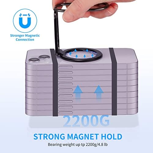 Mag Safe Magnetic Phone Ring Holder Stand – 2-in-1 Adjustable Grip and Kickstand for i Phone 16/15/14/13/12 Series – Enhanced Magnetic Strength with Removable Design for Easy Wireless Charging – Ultimate Compatibility and Convenience – 360° Rotation & 180° Adjustable Arms for Portrait and Landscape Viewing – Secure Finger Grip Reduces Drop Risk – Perfect for Hands-Free Use While Cooking or Streaming – Premium Zinc Alloy Construction for Durability and Stability – Ideal Accessory for Everyday Use and Connectivity