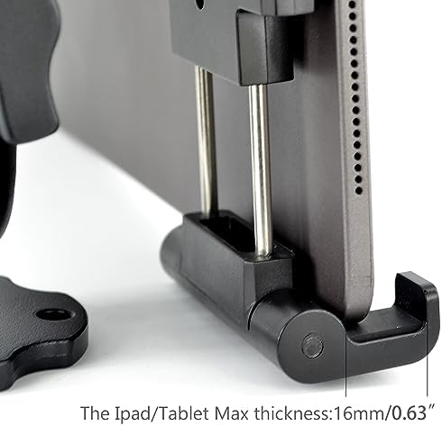 Heavy-Duty Aluminum Tablet Mount with Drill Base for 6.5″-12.9″ Devices – Versatile Holder for i Pad Pro/Mini, Vehicle & Home Use, 360-Degree Swivel for Optimal Viewing, Easy Installation and Enhanced Durability