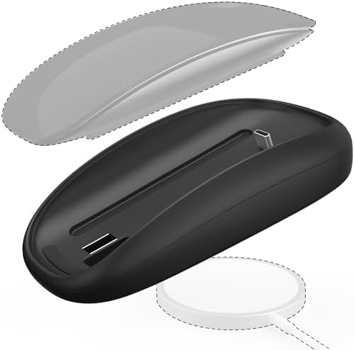 TATOFY Wireless Charger for Magic Mouse 2 – Ergonomic Design with Lightning Compatibility, Fast Charging Base, and Sleek White Finish for Ultimate Comfort and Efficiency in Your Workspace